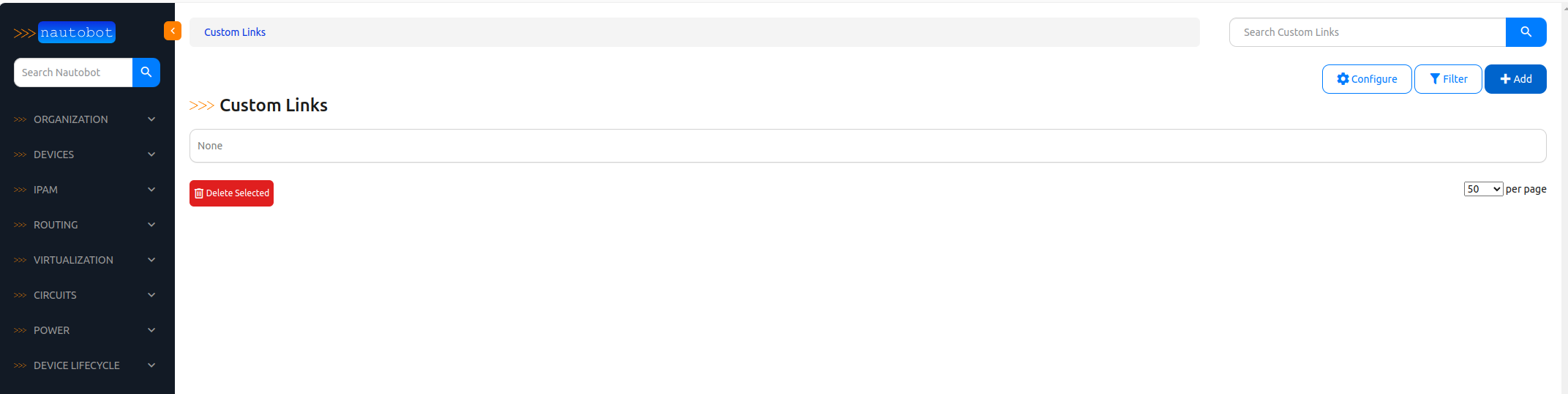 Custom Links without any links present