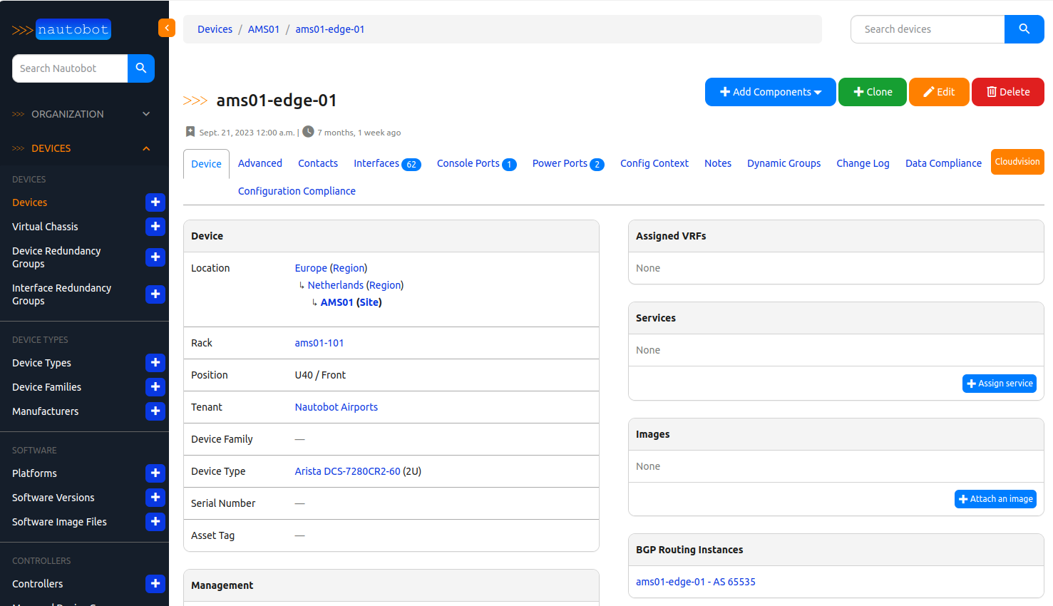 Arista Device with Button
