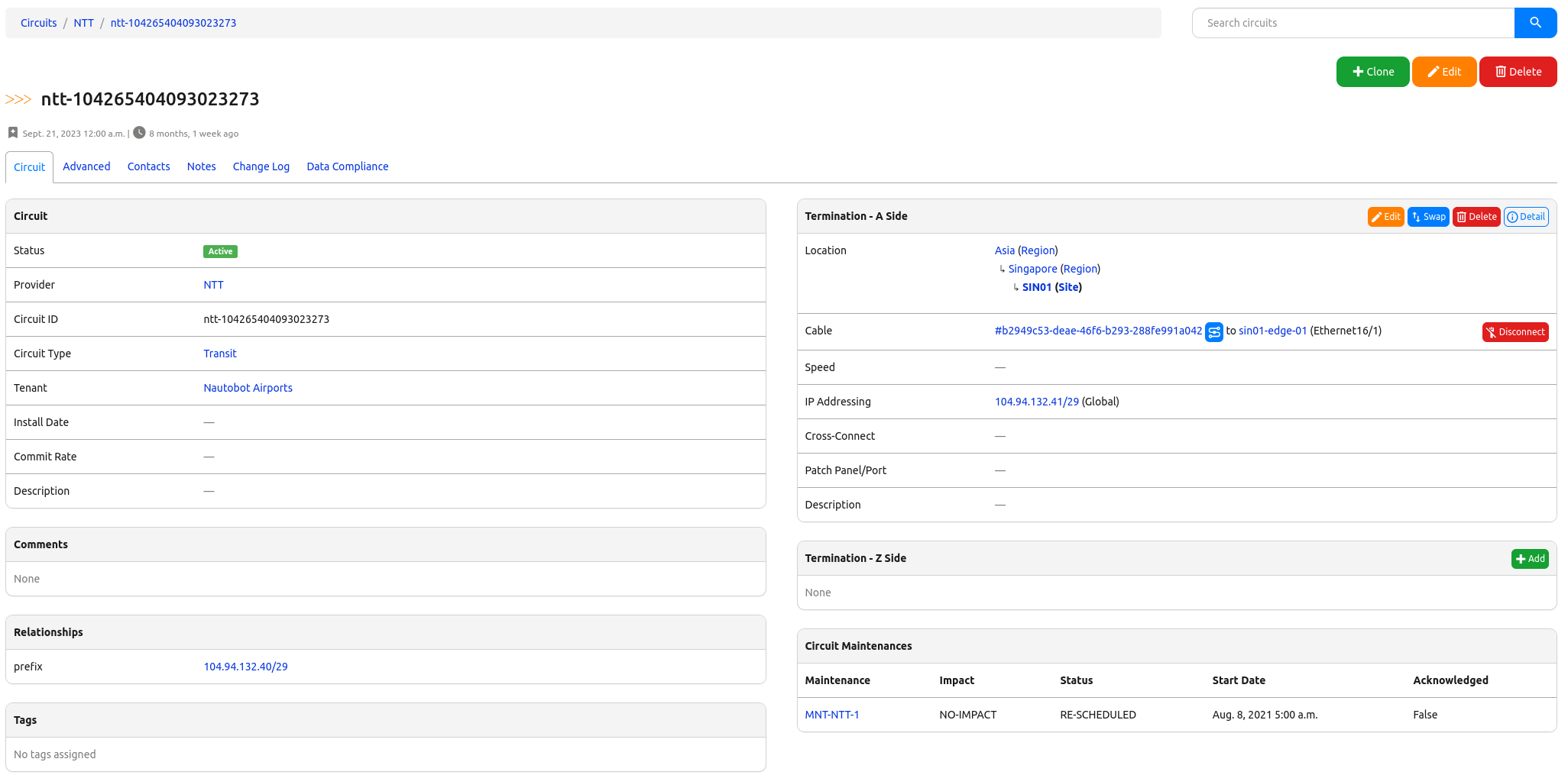 Nautobot Circuit View