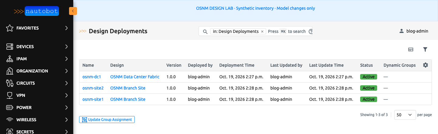 OSNM active design deployments