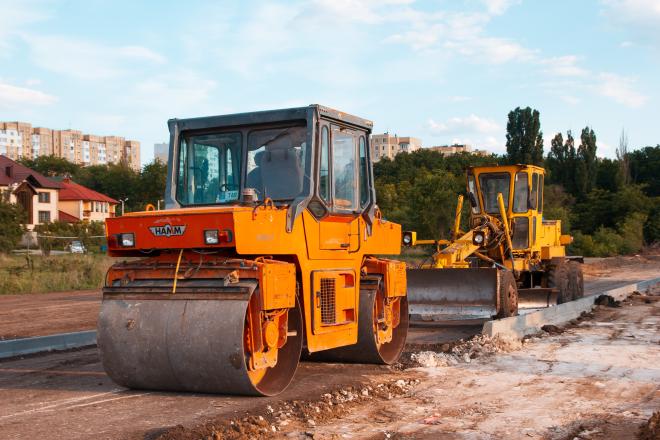 Heavy machinery for road work